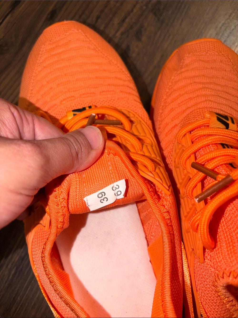 Women’s Lightweight Knit Sneakers in Bright Orange - Picture 7 of 9